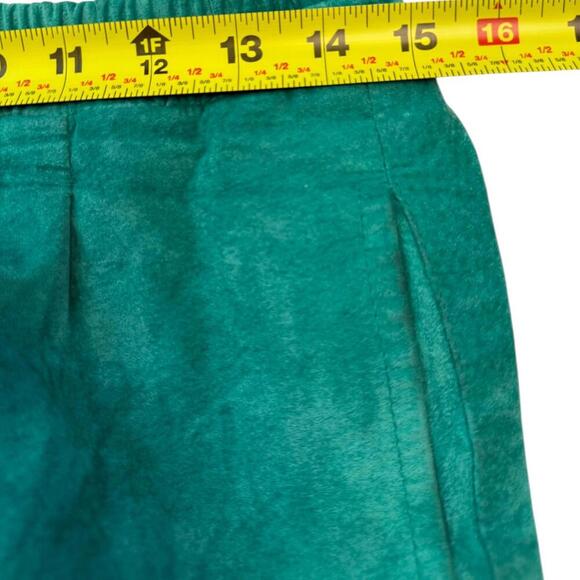 Vintage Molto Fino teal suede leather pants size S with elastic waist - Picture 5 of 6